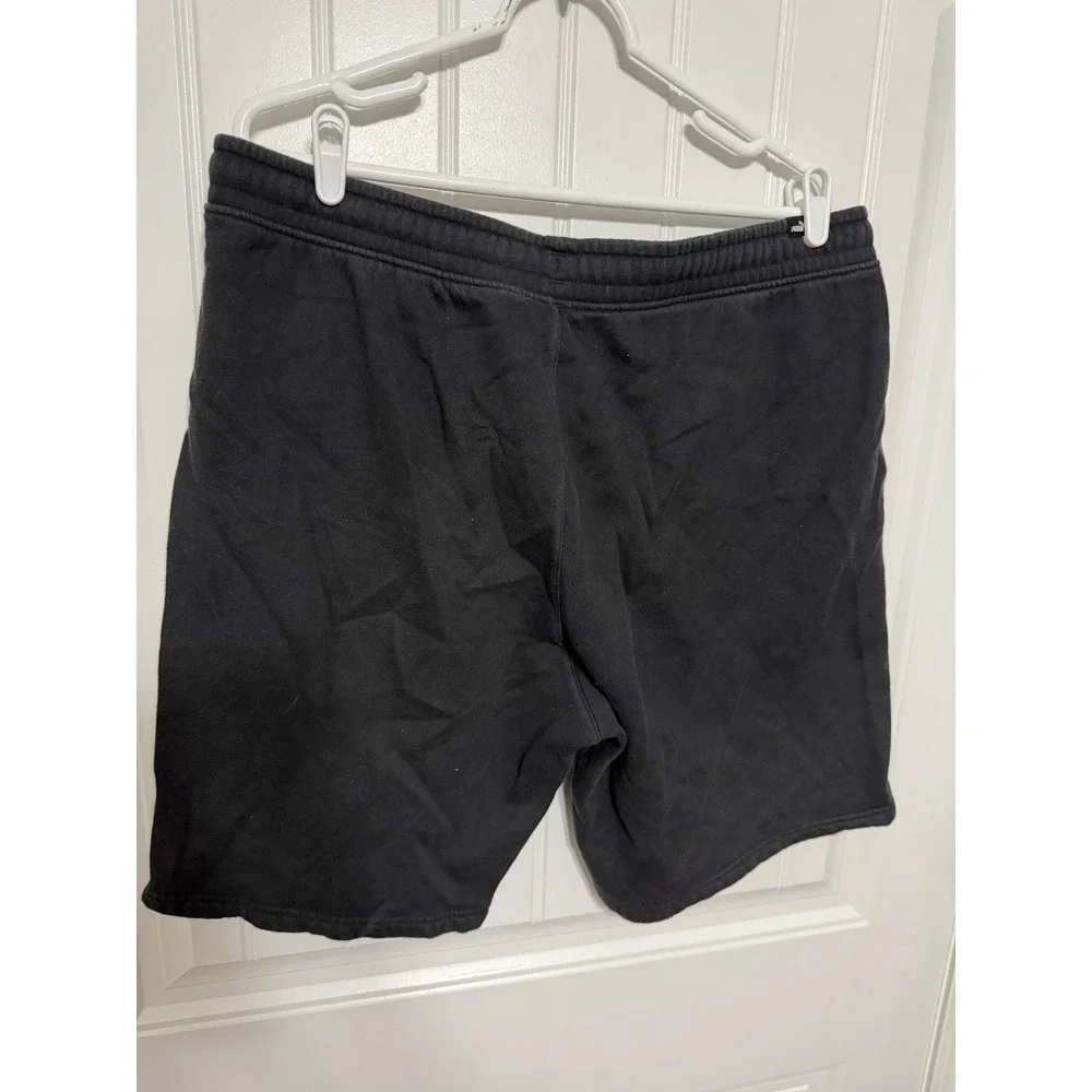 Puma Shorts Mens XL Black Fleece Drawstring Athletic‎ Embossed Logo